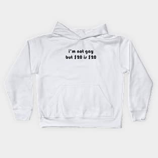 i’m not gay but $20 is $20 Kids Hoodie